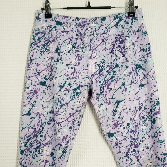 Athletic Works Leggings Girls XL 14-16 Purple Multicolor Paint Splatter Active - Picture 9 of 14